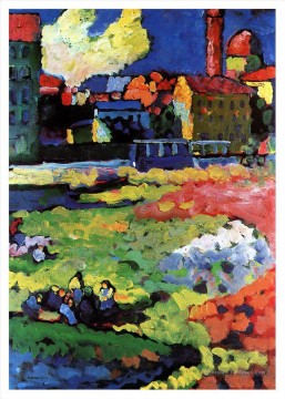 Wassily Kandinsky œuvres - Munich Schwabing avec l’église de St Ursula Wassily Kandinsky